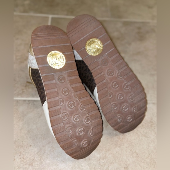 Michael Kors Women's White and Brown Sneakers - Picture 5 of 5